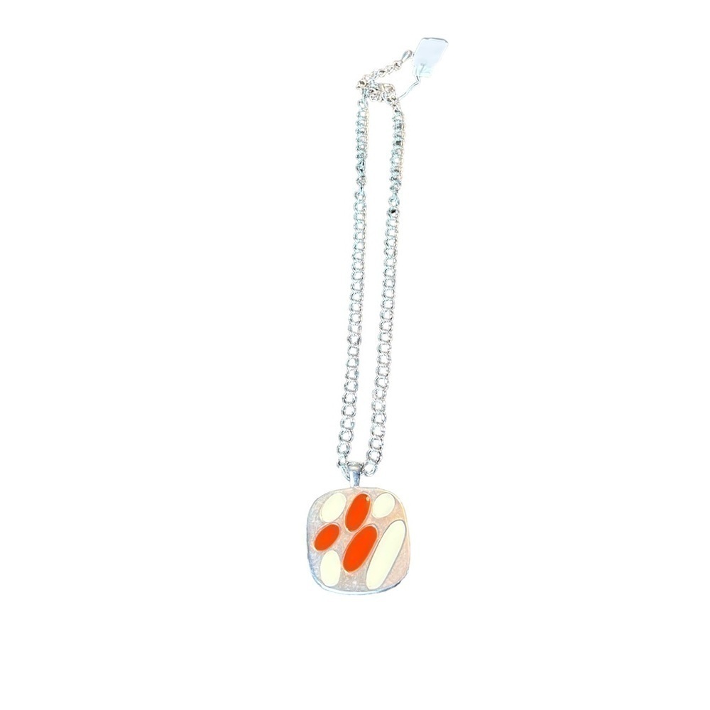 Retro 70’s Inspired Design Square Pendant Adjustable Necklace